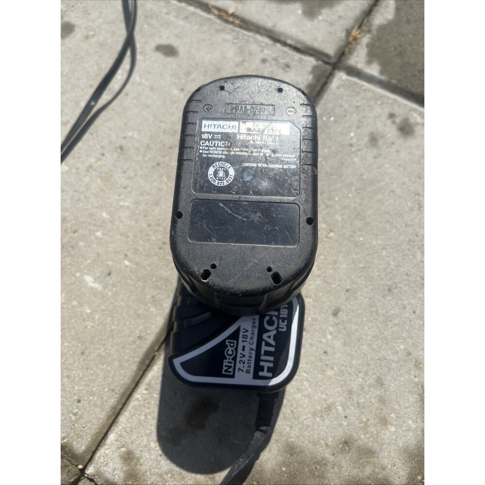 Hitachi 18v Battery Charger (Model #UC18YG) and Battery (Model #EB1814SL)
